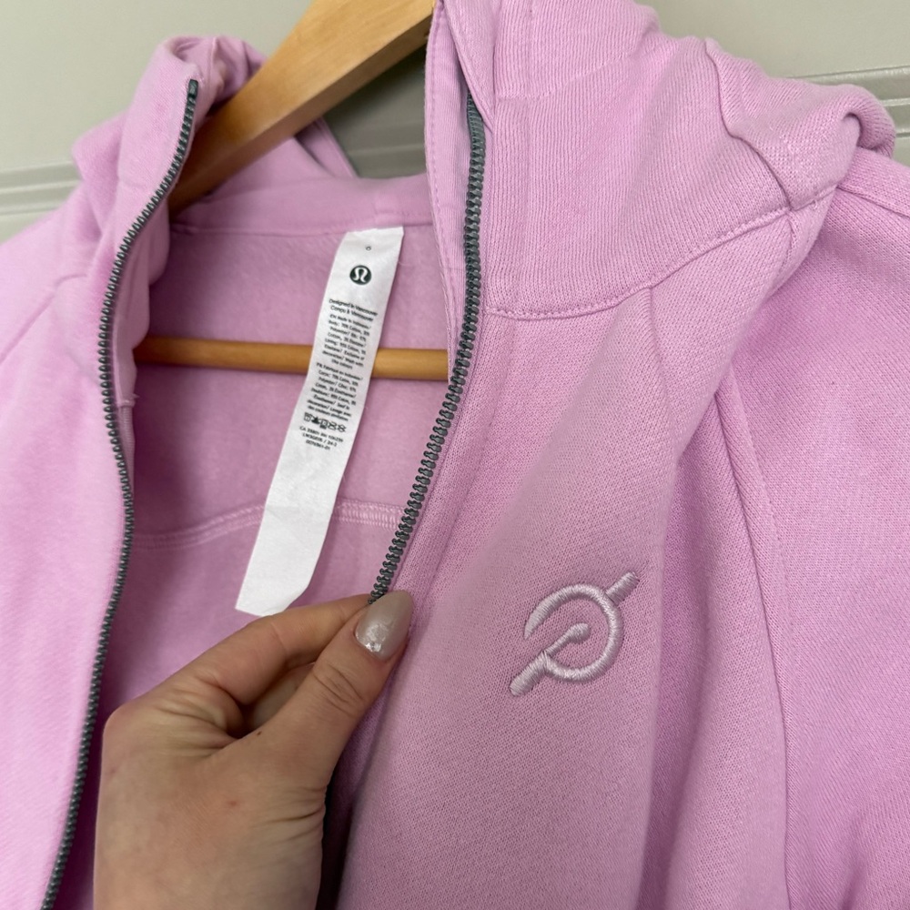 Lulu lemon X Peloton Light Pink Scuba CROPPED Hoodie